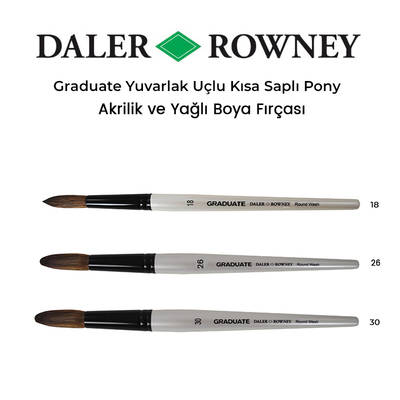 Daler Rowney Graduate Yuvarlak Uçlu Kısa Saplı Pony Fırça