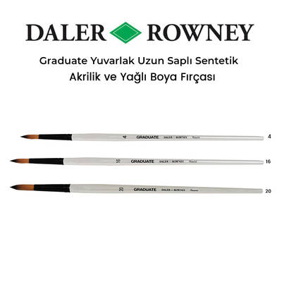 Daler Rowney Graduate Yuvarlak Uzun Saplı Sentetik Fırça