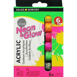 Daler Rowney - Daler Rowney Simply Akrilik Boya 6lı Set Neon-Glow