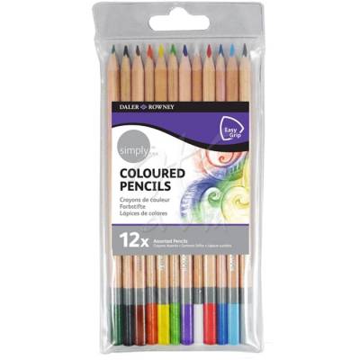 Daler Rowney Simply Coloured Pencils Renkli Boya Kalemi 12li