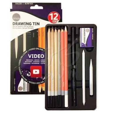 Daler Rowney Simply Drawing Tin 12li Set