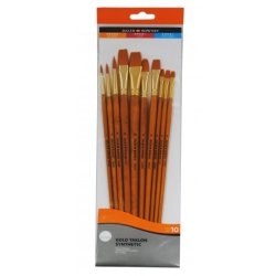 Daler Rowney - Daler Rowney Simply Gold Taklon Synthetic 10lu Fırça Seti