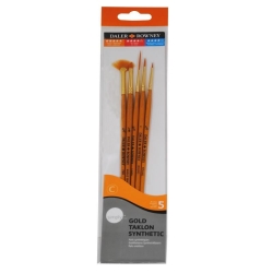 Daler Rowney - Daler Rowney Simply Gold Taklon Synthetic 5li Fırça Seti Kod:500