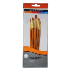 Daler Rowney - Daler Rowney Simply Gold Taklon Synthetic 5li Fırça Seti Kod:501