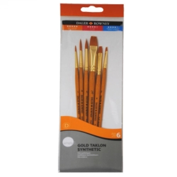 Daler Rowney - Daler Rowney Simply Gold Taklon Synthetic 6lı Fırça Seti Kod:600