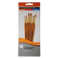 Daler Rowney - Daler Rowney Simply Gold Taklon Synthetic 6lı Fırça Seti Kod:601