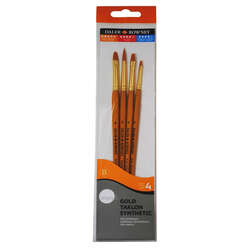 Daler Rowney - Daler Rowney Simply Gold Taklon Synthetic 4lü Fırça Seti Kod:403