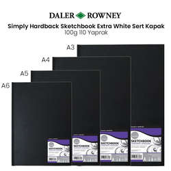 Daler Rowney - Daler Rowney Simply Hardback Sketchbook Extra White 110 Yaprak 100g