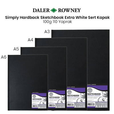 Daler Rowney Simply Hardback Sketchbook Extra White 110 Yaprak 100g