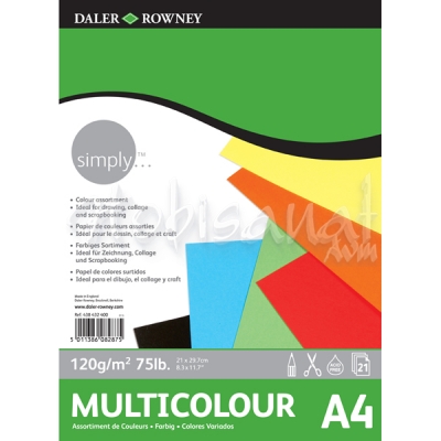 Daler Rowney Simply Multicolour Blok 120g 21 Yaprak A4