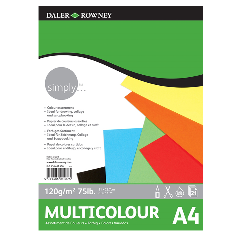 Daler Rowney Simply Multicolour Blok 120g 21 Yaprak A4