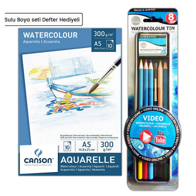 Daler Rowney Simply Watercolour 8li Set Defter Hediyeli