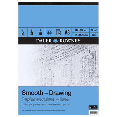 Daler Rowney Smooth Drawing Çizim Defteri 96g 50 Yaprak A3
