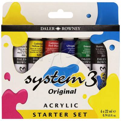 Daler Rowney System 3 Akrilik Boya Starter Set 6x22ml 129100005