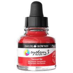 Daler Rowney - Daler Rowney System 3 Akrilik Mürekkep 29.5ml 544 Fluorescent Red