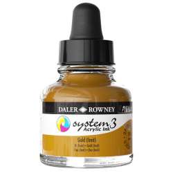 Daler Rowney - Daler Rowney System 3 Akrilik Mürekkep 29.5ml 701 Gold Imıt