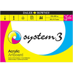 Daler Rowney - Daler Rowney System 3 Artboard Akrilik Blok 10 Yaprak 21x29,7