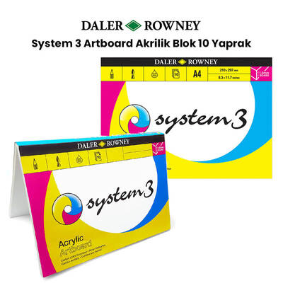 Daler Rowney System 3 Artboard Akrilik Blok 10 Yaprak