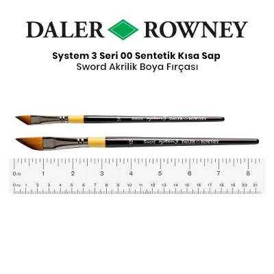 Daler Rowney System 3 Seri 00 Sentetik Kısa Sap Sword Fırçası