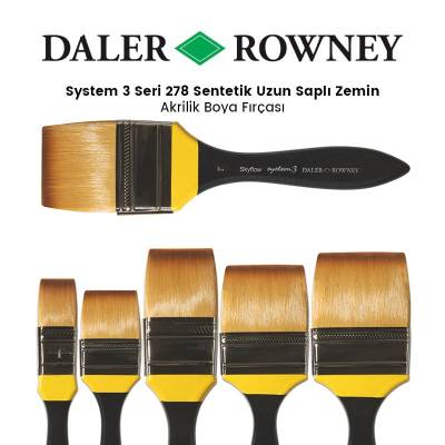 Daler Rowney System 3 Seri 278 Sentetik Uzun Sap Zemin Fırçası