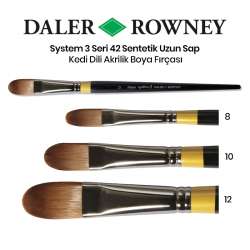 Daler Rowney - Daler Rowney System 3 Seri 42 Sentetik Uzun Sap Kedi Dili Fırça