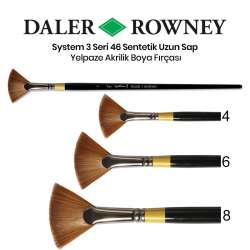 Daler Rowney - Daler Rowney System 3 Seri 46 Sentetik Uzun Sap Yelpaze Fırça