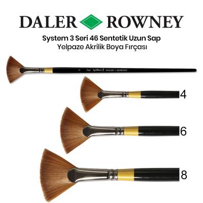 Daler Rowney System 3 Seri 46 Sentetik Uzun Sap Yelpaze Fırça