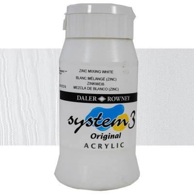 Daler Rowney System 3 Akrilik Boya 500ml 006 Zinc Mixing White