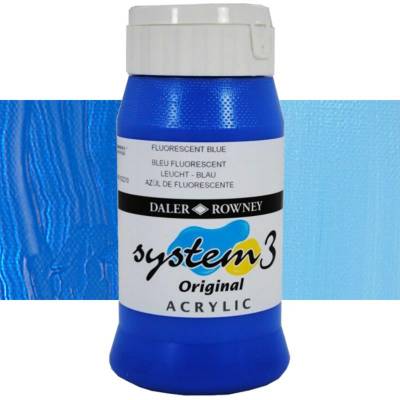 Daler Rowney System 3 Akrilik Boya 500ml 100 Fluorescent Blue