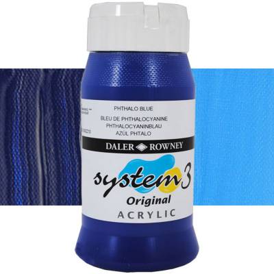 Daler Rowney System 3 Akrilik Boya 500ml 142 Phthalo Blue (Phthalocyanine)
