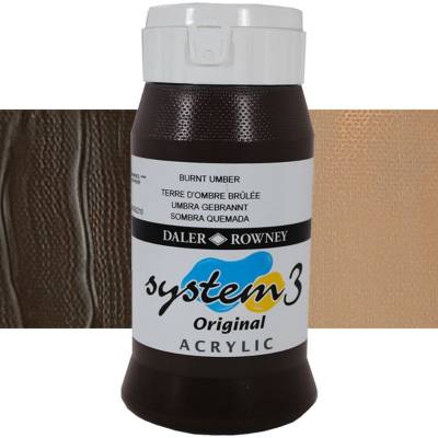 Daler Rowney System 3 Akrilik Boya 500ml 223 Burnt Umber