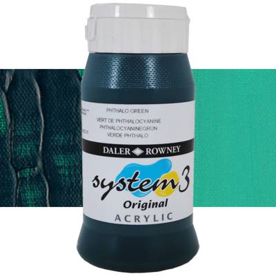 Daler Rowney System 3 Akrilik Boya 500ml 361 Phthalo Green (Phthalocyanine)