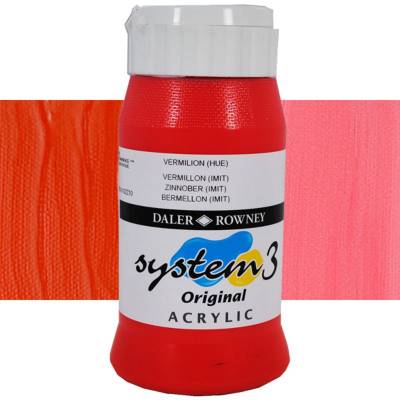 Daler Rowney System 3 Akrilik Boya 500ml 588 Vermilion (hue)