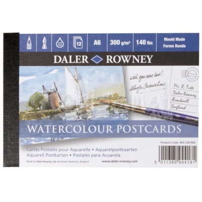 Daler Rowney Watercolour Postcards A6 12 Yaprak 300g