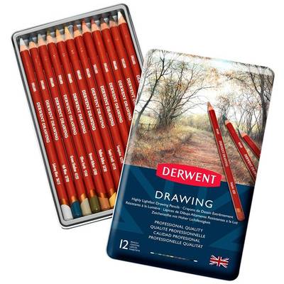 Derwent Drawing Yağlı Eskiz Kalemi 12li Set