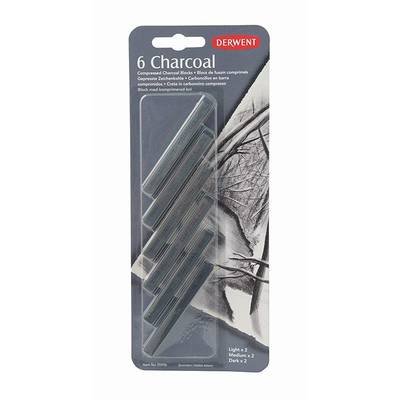 Derwent Compressed Charcoal Sıkıştırılmış Füzen 6lı Blister