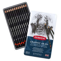 Derwent - Derwent Graphic Dereceli Kalem 12li Medium Set