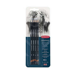 Derwent - Derwent Graphic Dereceli Kalem 4lü Set Medium 39004