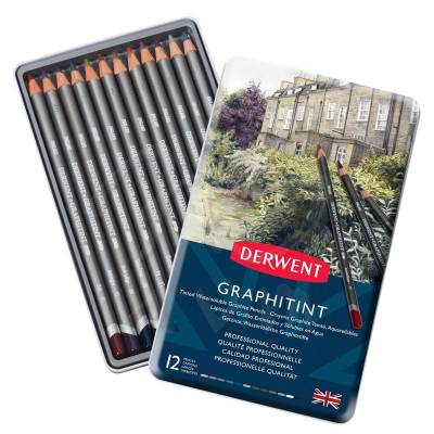 Derwent Graphitint Sulandırılabilen Renkli Grafit Kalem 12li Set