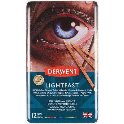 Derwent Lightfast Yağ Bazlı Kuru Boya Seti 12li