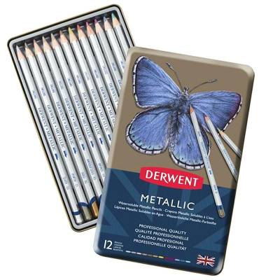 Derwent Metallic Pencil Metalik Boya Kalemi 12li Set