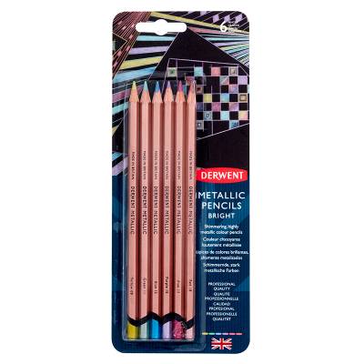 Derwent Metallic Pencil Metalik Boya Kalemi 6lı Set