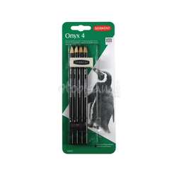 Derwent - Derwent Onyx Pencils Grafit Kalemi 4lü Blister