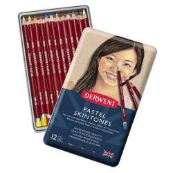 Derwent - Derwent Pastel Pencils Skintones 12li Teneke Kutu (Ten Renkleri) 2300563