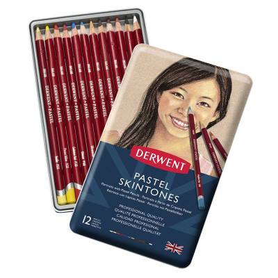 Derwent Pastel Pencils Skintones 12li Teneke Kutu (Ten Renkleri) 2300563