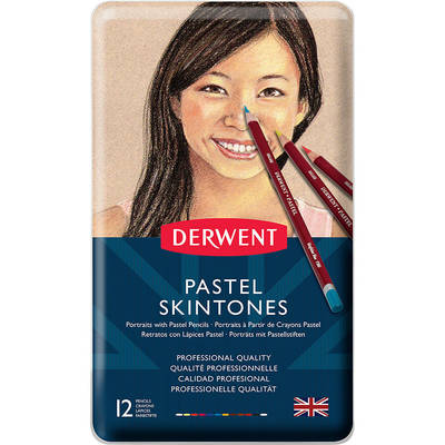 Derwent Pastel Pencils Skintones 12li Teneke Kutu (Ten Renkleri) 2300563