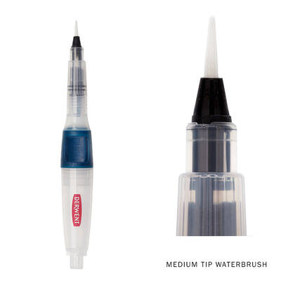 Derwent Push Button Waterbrush Sulu Boya Fırçası Medium 3mm