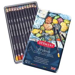 Derwent - Derwent Studio Colour Pencil Kuru Boya Kalemi 12li Set