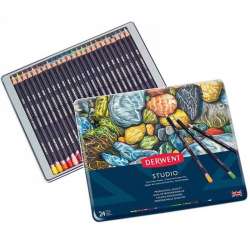 Derwent - Derwent Studio Colour Pencil Kuru Boya Kalemi 24lü Set