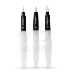 Derwent - Derwent Waterbrush Su Hazneli Fiber Uçlu Fırça 3lü Set